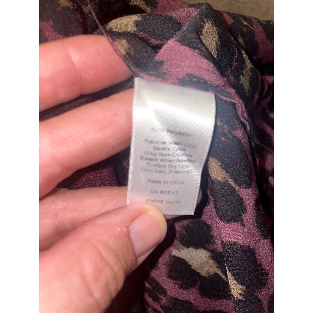Talbots Leopard Print Button Down Blouse Size M - image 3